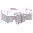 vidaXL 8 Piece Steel Sofa Set in Gray
