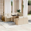 vidaXL 11 Piece Steel Sofa Set in White/Cream/Beige