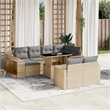 vidaXL 11 Piece Steel Sofa Set in Gray/Beige