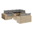 vidaXL 11 Piece Steel Sofa Set in Gray/Beige
