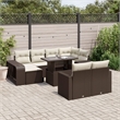 vidaXL 11 Piece Poly Rattan Sofa Set in Brown