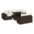 vidaXL 11 Piece Poly Rattan Sofa Set in Brown
