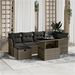 vidaXL 7 Piece Poly Rattan Large Sofa Set in Gray