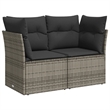 vidaXL 7 Piece Poly Rattan Large Sofa Set in Gray