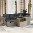 vidaXL 7 Piece Poly Rattan Small Sofa Set in Gray