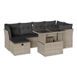 vidaXL 7 Piece Poly Rattan Small Sofa Set in Gray