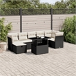 vidaXL 8 Piece Poly Rattan Sofa Set in Black/White/Cream