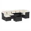 vidaXL 8 Piece Poly Rattan Sofa Set in Black/White/Cream