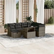 vidaXL 8 Piece Poly Rattan Small Sofa Set in Gray