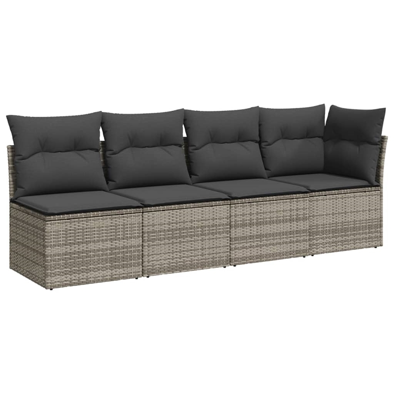 vidaXL 8 Piece Poly Rattan Small Sofa Set in Gray