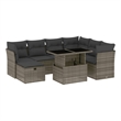 vidaXL 8 Piece Poly Rattan Small Sofa Set in Gray