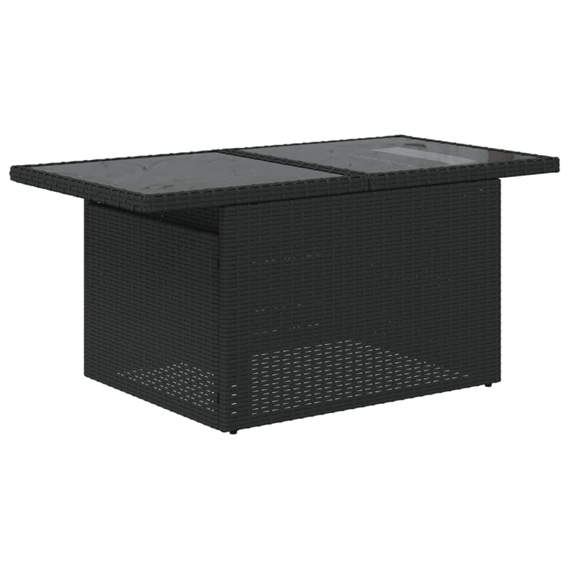 vidaXL 9 Piece Poly Rattan Sofa Set in Black