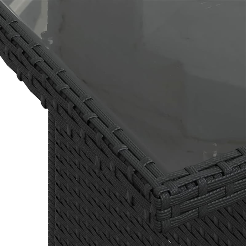 vidaXL 9 Piece Poly Rattan Sofa Set in Black