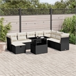 vidaXL 9 Piece Poly Rattan Small Sofa Set in Black/White/Cream