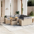 vidaXL 9 Piece Solid Acacia Wood Sofa Set in Beige