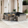vidaXL 9 Piece Solid Acacia Wood Sofa Set in Gray