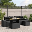 vidaXL 6 Piece Steel Sofa Set in Black