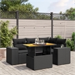 vidaXL 5 Piece Poly Rattan Sofa Set in Black