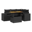 vidaXL 5 Piece Poly Rattan Sofa Set in Black