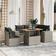 vidaXL 6 Piece Poly Rattan Sofa Set in Gray
