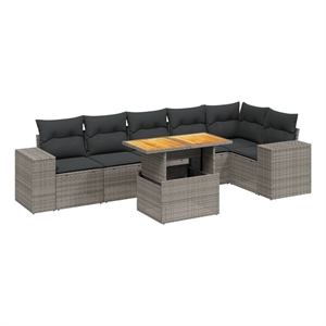 vidaXL 7 Piece Steel Sofa Set in Gray