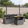 vidaXL 5 Piece Steel Small Sofa Set in Black