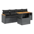 vidaXL 5 Piece Steel Small Sofa Set in Black