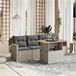 vidaXL 5 Piece Poly Rattan Sofa Set in Gray