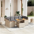 vidaXL Poly Rattan Sofa Set in Beige