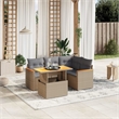 vidaXL 5 Piece Steel Sofa Set in Gray/Beige