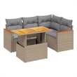 vidaXL 5 Piece Steel Sofa Set in Gray/Beige