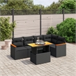 vidaXL 6 Piece Poly Rattan Sofa Set in Black