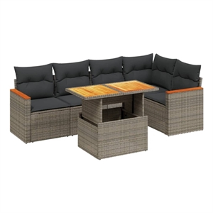 vidaXL 6 Piece Sofa Set in Gray
