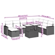 vidaXL 9 Piece Poly Rattan Patio Sofa Set