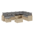 vidaXL 9 Piece Poly Rattan Patio Sofa Set