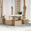 vidaXL 6 Piece Steel Sofa Set in Beige