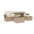 vidaXL 6 Piece Steel Sofa Set in Beige