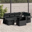 vidaXL 7 Piece Steel Sofa Set in Black
