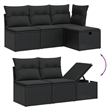 vidaXL 7 Piece Steel Sofa Set in Black