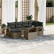 vidaXL 7 Piece Poly Rattan Sofa Set in Gray