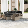 vidaXL 7 Piece Poly Rattan Sofa Set in Gray