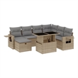 vidaXL 8 Piece Poly Rattan Sofa Set in Gray/Beige
