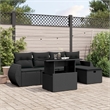 vidaXL 6 Piece Poly Rattan Sofa Set in Black
