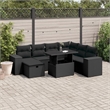 vidaXL 8 Piece Steel Sofa Set in Black