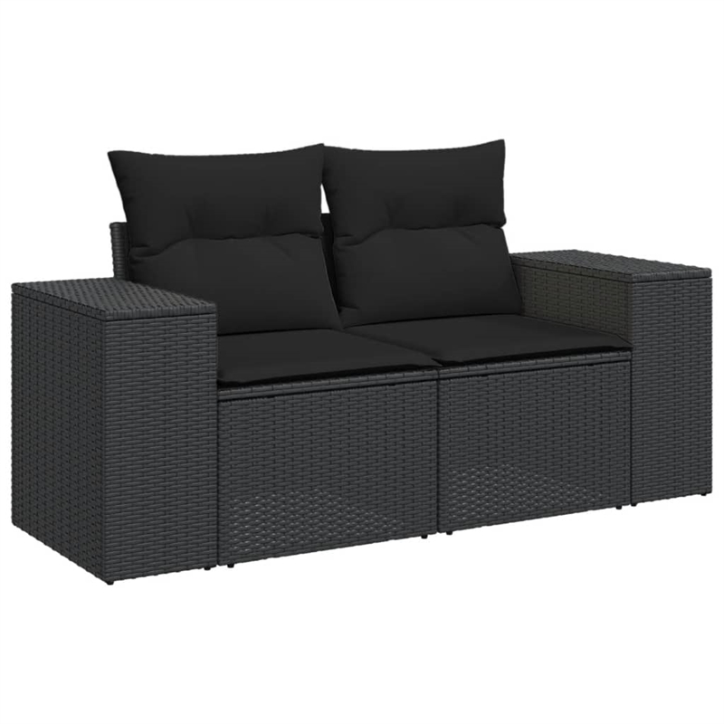 vidaXL 8 Piece Steel Sofa Set in Black