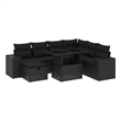 vidaXL 8 Piece Steel Sofa Set in Black