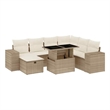 vidaXL 8 Piece Steel Sofa Set in Beige