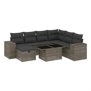 vidaXL 8 Piece Steel Sofa Set in Gray