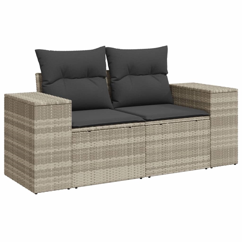 vidaXL Poly Rattan Sofa Set in Gray