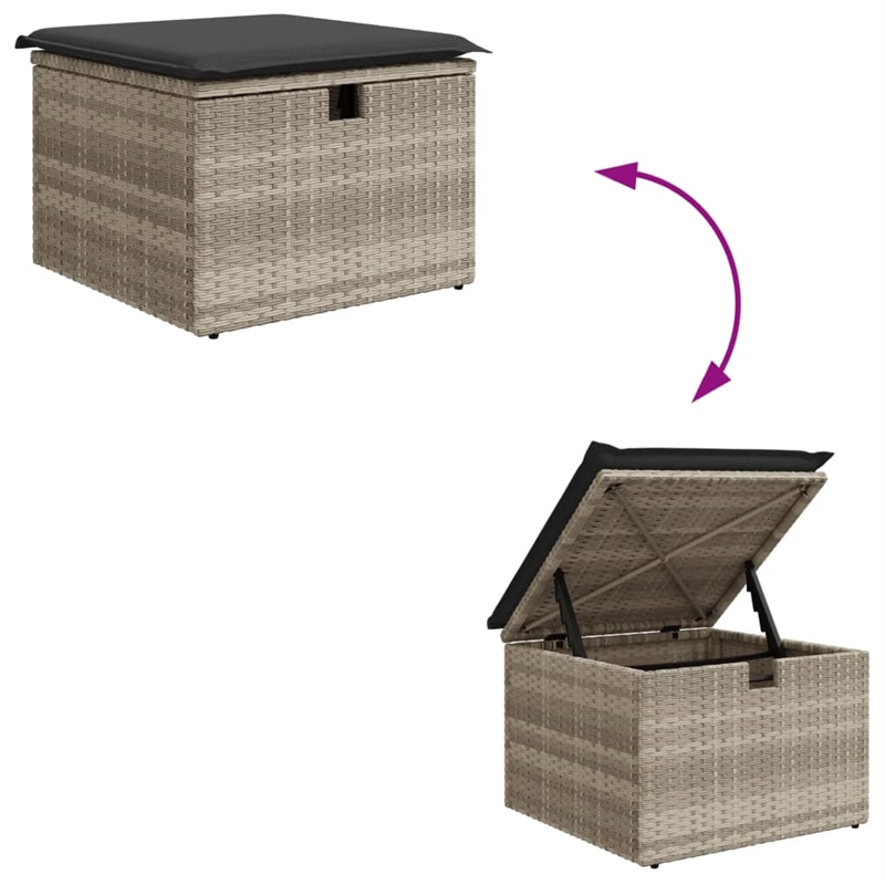 vidaXL Poly Rattan Sofa Set in Gray